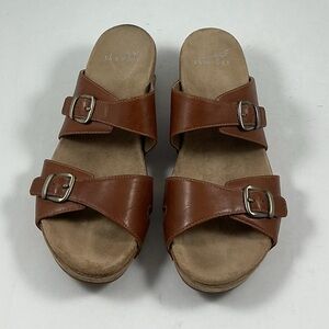 Dansko Leeann Brown Wedge Sandals Size 40 - 10.5